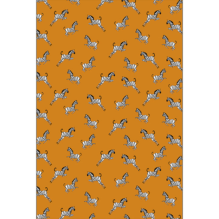 Unique zebra pattern rug orange slouch rug polyester washable non-slip bottom rug for the living room | Bowlift