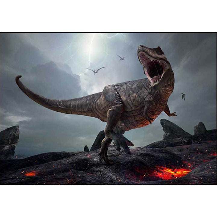 Stylish dinosaur pattern rug Gray Nordic rug Polyester Washable Non-slip backing rug for the living room | Bowlift