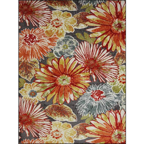 BowLift | Orange Vintage Carpet Polyester Flower Pattern Carpet Washable Non-Slip Backing Carpet for Living Room