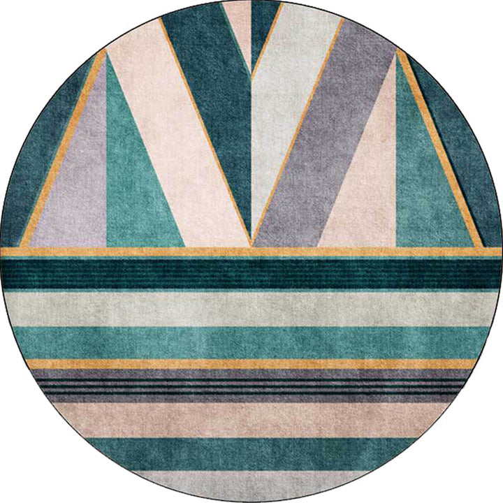 Stylish geometric pattern carpet Green Nordic carpet Polyester Washable Non-slip backing Carpet for living room | Bowlift