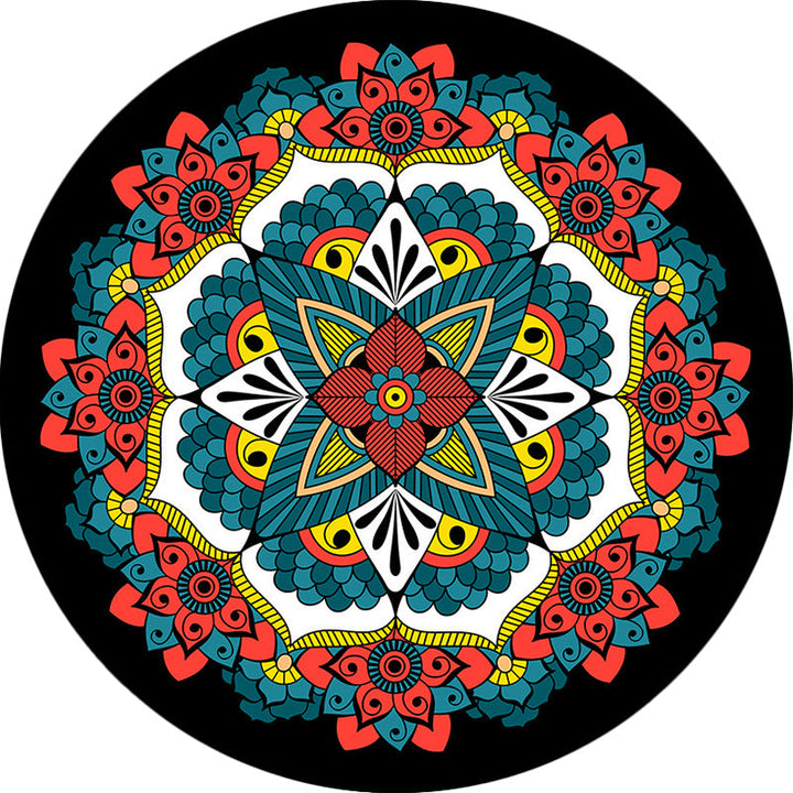 Persian floral pattern carpet Red and Blue Polyester rug Machine washable Non-slip carpet for the bedroom | Bowlift