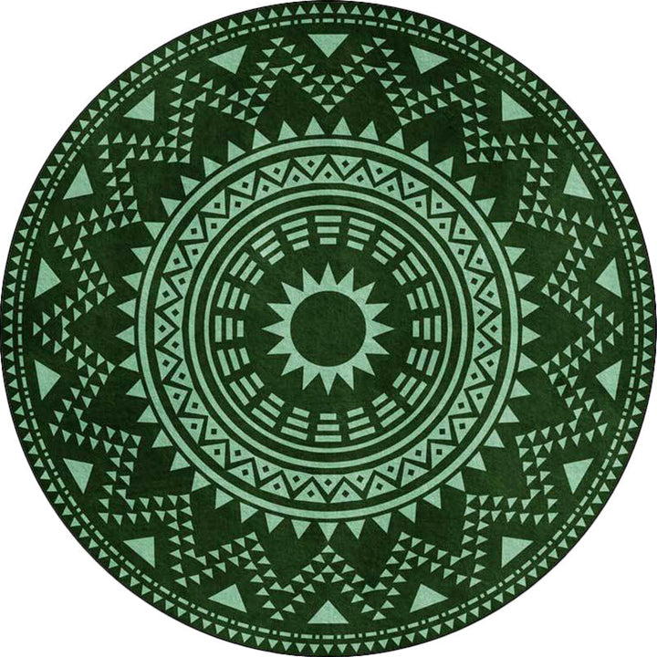 BowLift | Blue and green southwest rug Polyester geometric pattern rug washable non-slip backing rug for living room