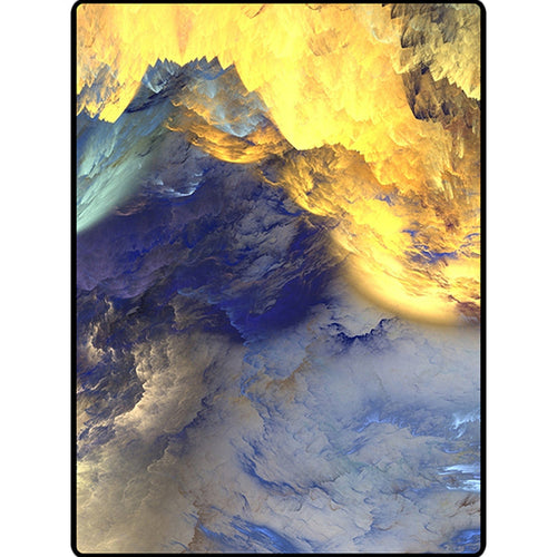 Nordic Modern Rug in Blue and Yellow Abstract Cloud Pattern Rug Polyester Washable Non-Slip Rug for Home Decor | Bowlift