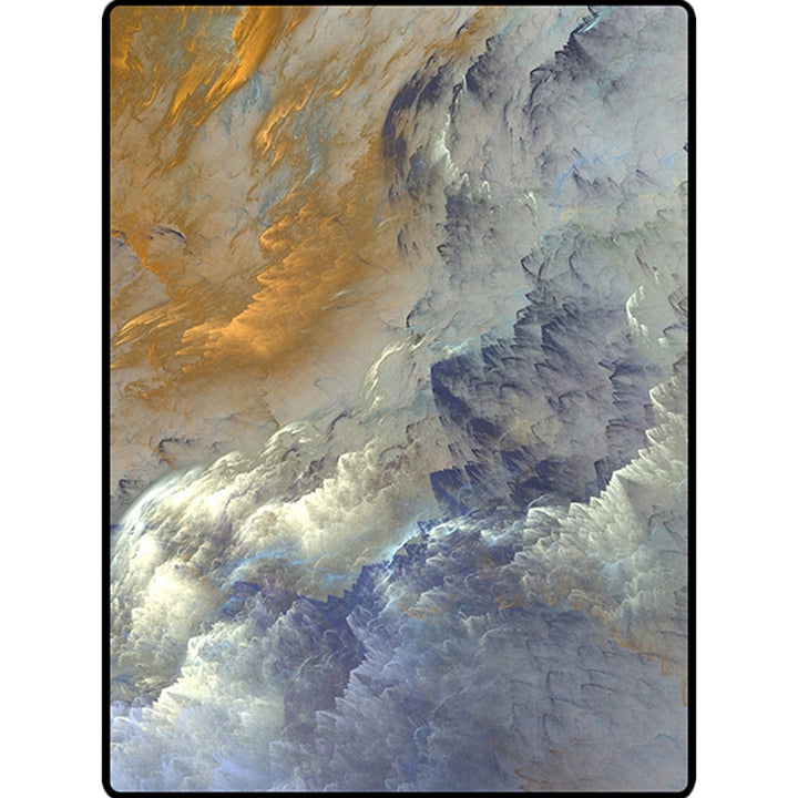 Nordic Modern Rug in Blue and Yellow Abstract Cloud Pattern Rug Polyester Washable Non-Slip Rug for Home Decor | Bowlift