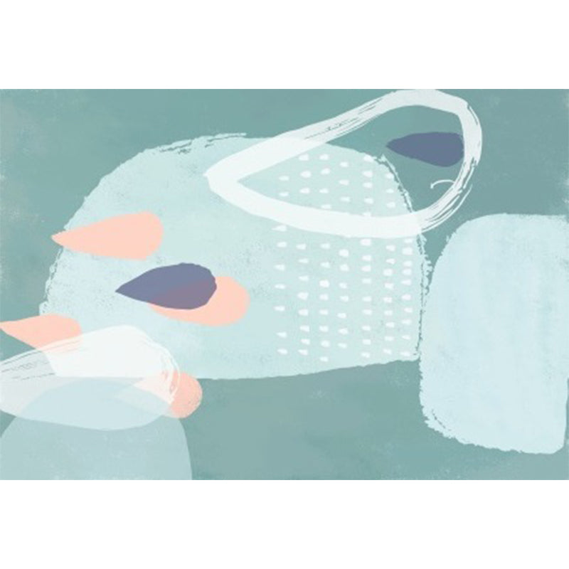 BowLift | Green Bedroom Carpet Novelty Color Block Watercolor Painting Pattern Carpet Polyester Non-Slip Back Carpet