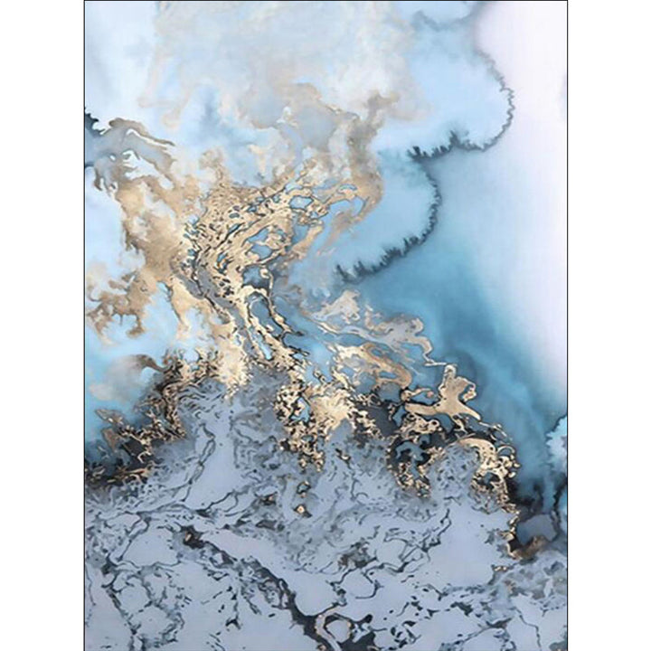 BowLift | Unique Watercolor Pattern Carpet Blue and Grey Modern Carpet Polyester Washable Non-Slip Backing Area Rug for Living Room