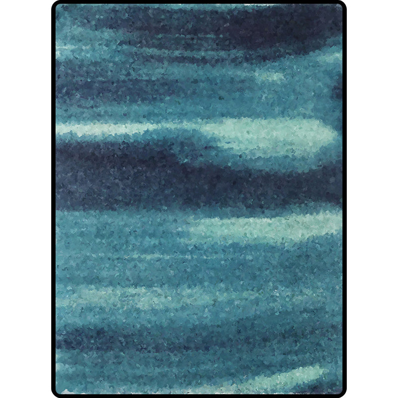 Blue contemporary rug polyester abstract rug washable non-slip backing rug for the living room | Bowlift