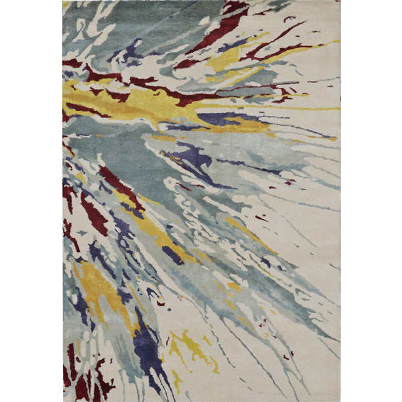 Camel Multicolored Modern Carpet Polyester Watercolor Pattern Carpet Washable Non-Slip Back Mat Carpet for Living Room | Bowlift