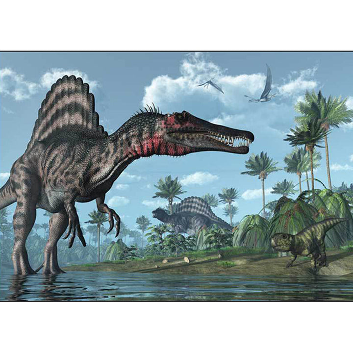 Unique Dinosaur Pattern Rug Blue Modern Rug Polyester Washable Non-slip Back Rug for Living Room | Bowlift