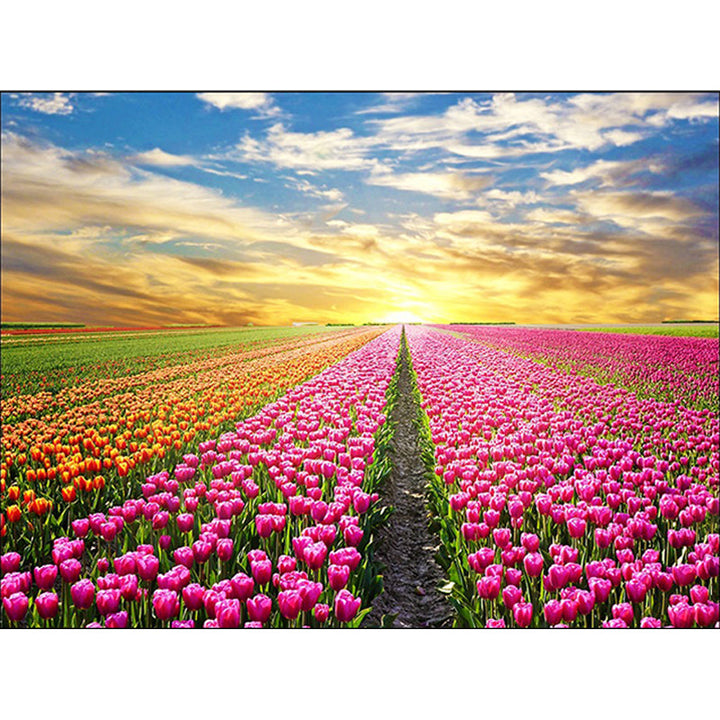 Stylish tulip pattern rug Multicolored Modern rug Polyester Washable Non-slip back Rug for the living room | Bowlift