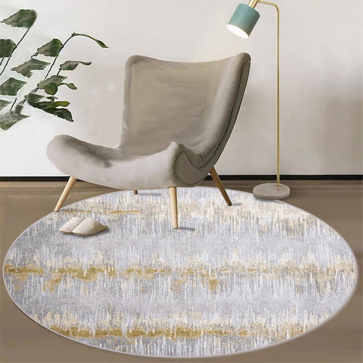Gray Modern Carpet Polyester Abstract Rug Washable Non-Slip Back Rug for Living Room | Bowlift