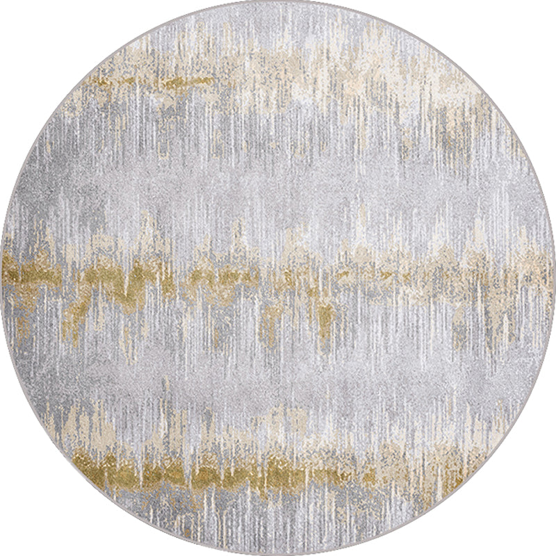 Gray Modern Carpet Polyester Abstract Rug Washable Non-Slip Back Rug for Living Room | Bowlift