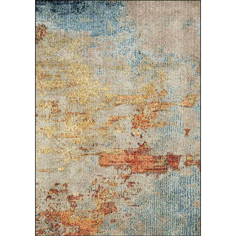 BowLift | Stylish Abstract Rug Orange Industrial Rug Polyester Washable Non-Slip Back Rug for the Living Room