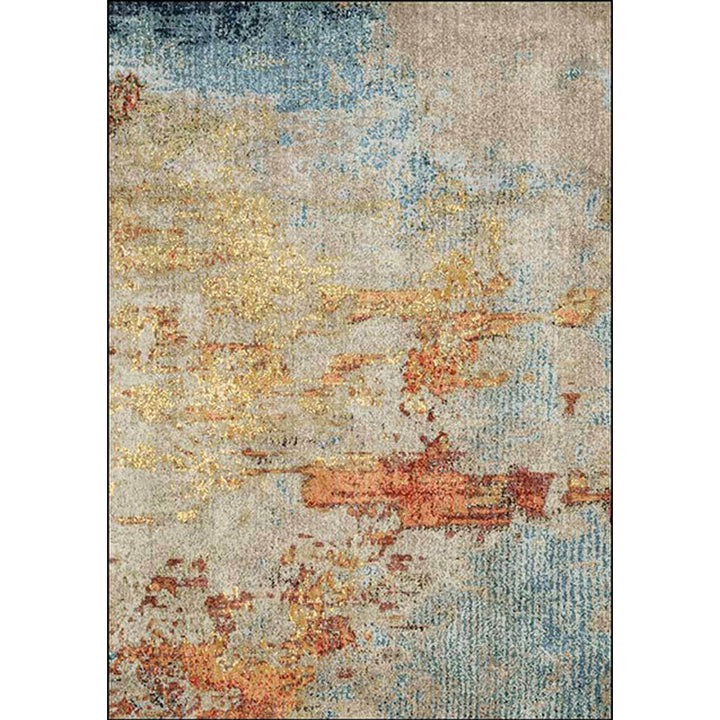 BowLift | Stylish Abstract Rug Orange Industrial Rug Polyester Washable Non-Slip Back Rug for the Living Room