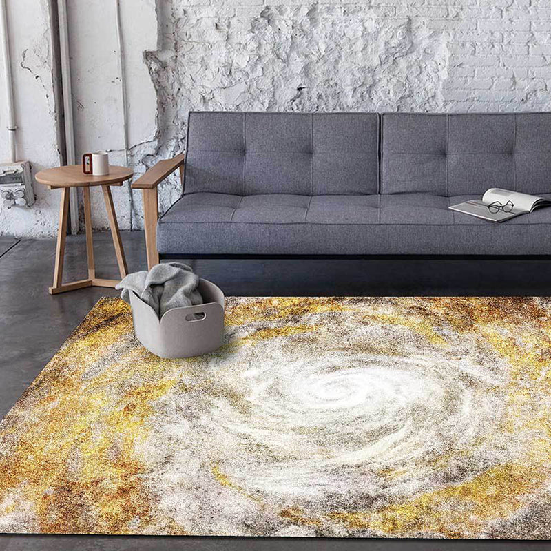 New Abstract Rug Gold Polyester Rug Machine Washable Non-Slip Area Rug for Bedroom | Bowlift