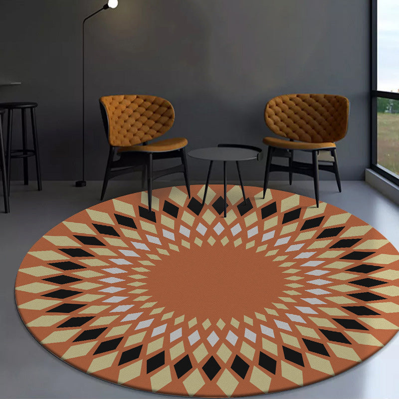BowLift | Orange Sou'wester Carpet Polyester Geometric Pattern Carpet Washable Non-Slip Underlay Carpet for Living Room