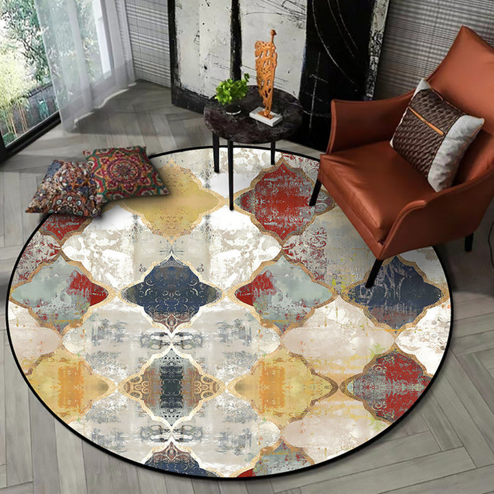 BowLift | Persian Azulejo Pattern Rug Red and White Polyester Rug Machine Washable Nonslip Rug for the Bedroom