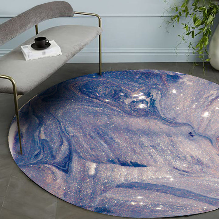 Modern living room rug in purple abstract sea water print rug polyester washable stain-resistant rug | Bowlift