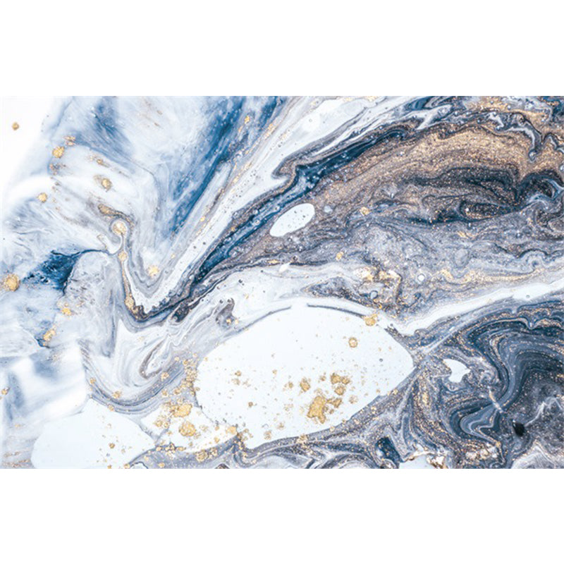 Minimalist modern rug in blue and white abstract marble pattern rug polyester washable rug for home decoration | Bowlift