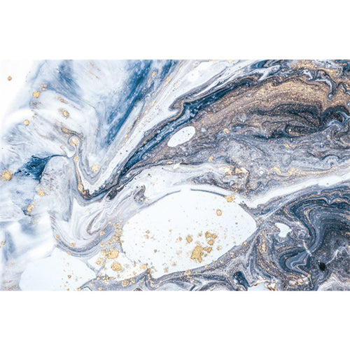 Minimalist modern rug in blue and white abstract marble pattern rug polyester washable rug for home decoration | Bowlift