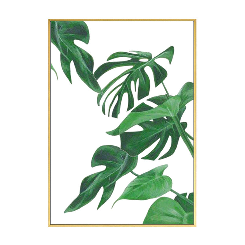 BowLift | Green Tropical Wall Art Print Plant Leaves Canvas for Living Room, Textured Surface