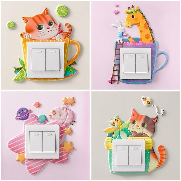 BowLift | Cartoon Room Decor Silicone On-off Switch Wall Sticker
