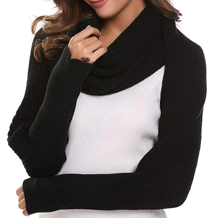 BowLift | Autumn & winter fashion crochet knitted scarf with sleeves
