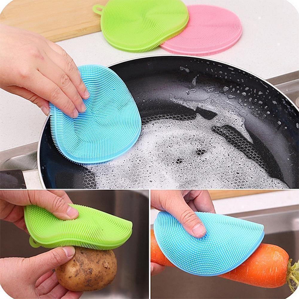 BowLift | Food Grade Multi-Function Antibacterial Silicone Scrubber Sponge Cleaning Brush Kitchen ， 5pcs