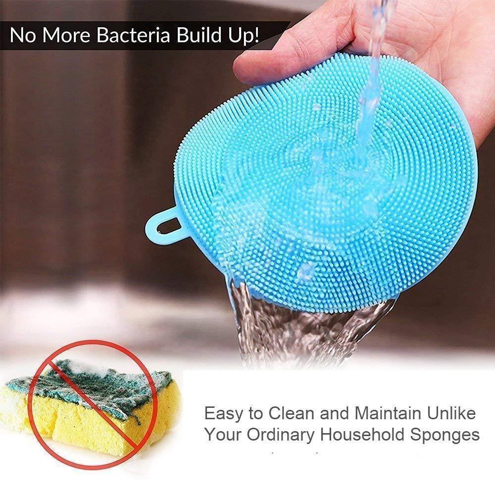 BowLift | Food Grade Multi-Function Antibacterial Silicone Scrubber Sponge Cleaning Brush Kitchen ， 5pcs