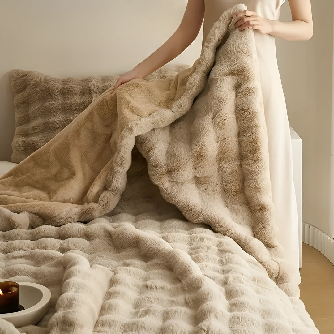 Fleece and fleece Bowliftanket – Extra soft & warm | Perfect for sofa and bedroom | Bowlift
