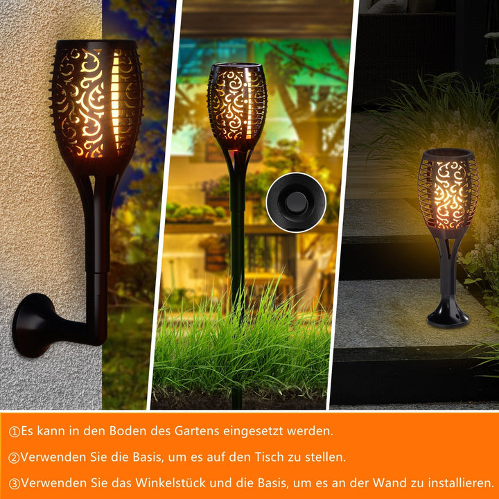 Solar lamps for outdoors 4 pieces 3 IN 1 solar torches | Bowlift