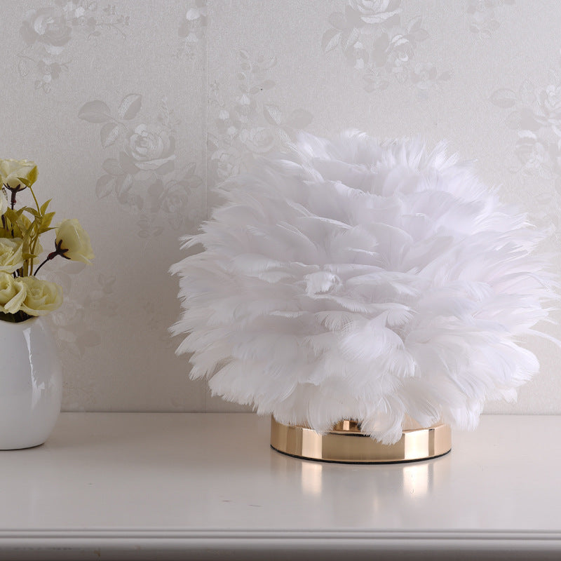 BowLift | Luxury Feather Table Lamp Bedroom or Nightstand Light
