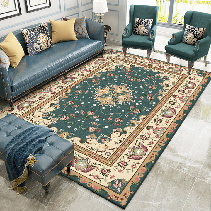 BowLift | Multicolored bedroom rug Moroccan medallion floral pattern rug made of polyester pet-friendly rug