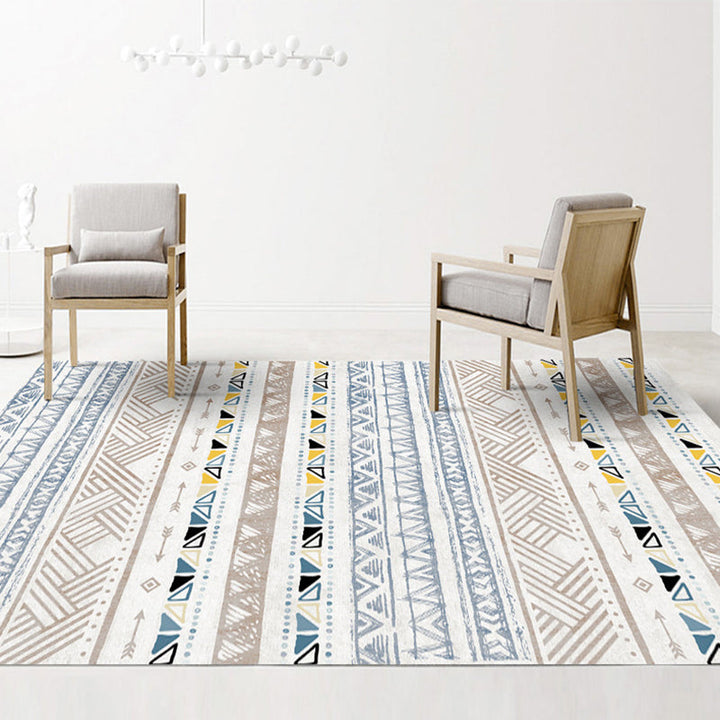 BowLift | Black and Gray Southwest Carpet Polyester Tree Pattern Carpet Washable Non-Slip Underlay Carpet for Living Room