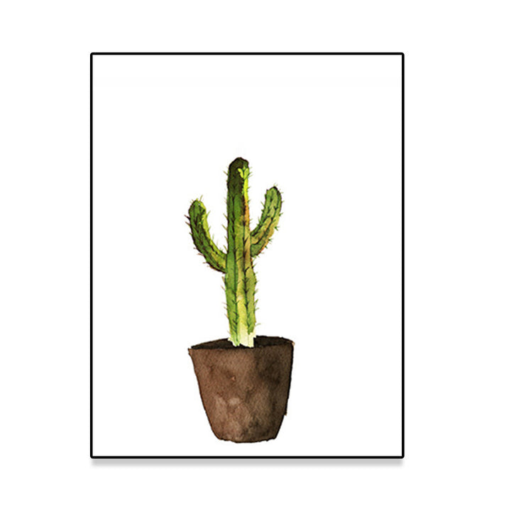 BowLift | Green Pot Cactus Wall Art Decor Plant Tropical Texture Canvas Print for Home