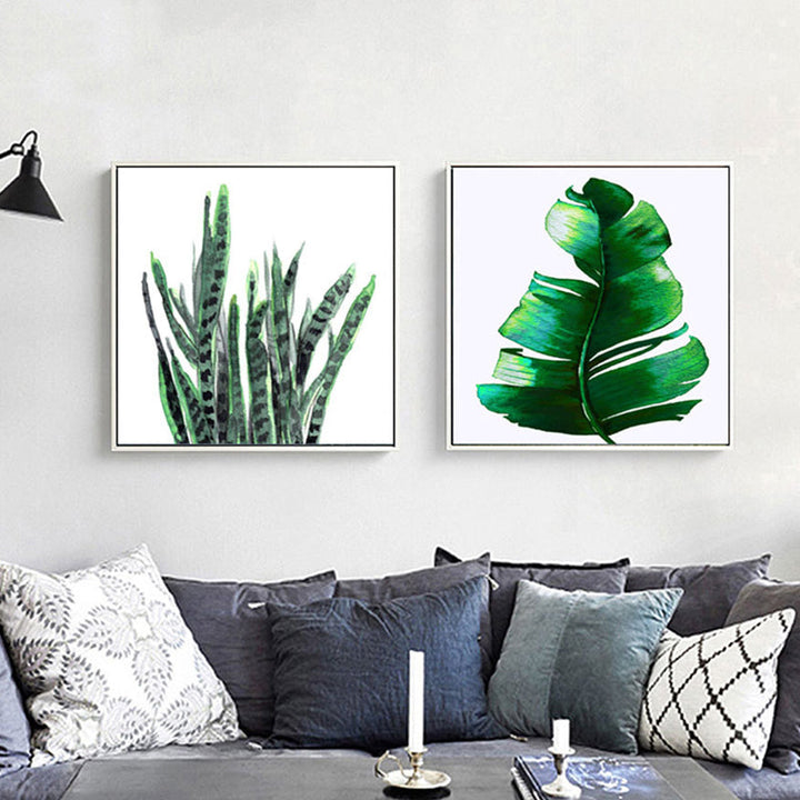 BowLift | Stylish tropical leaf art print for bedroom Botanical wall decoration in green