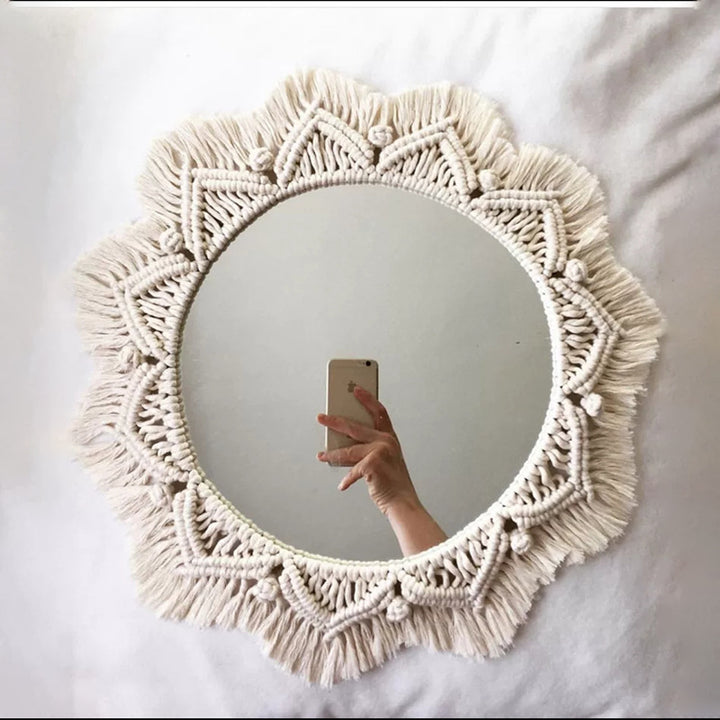Decorative Macrame Wall Mirror Bowlift
