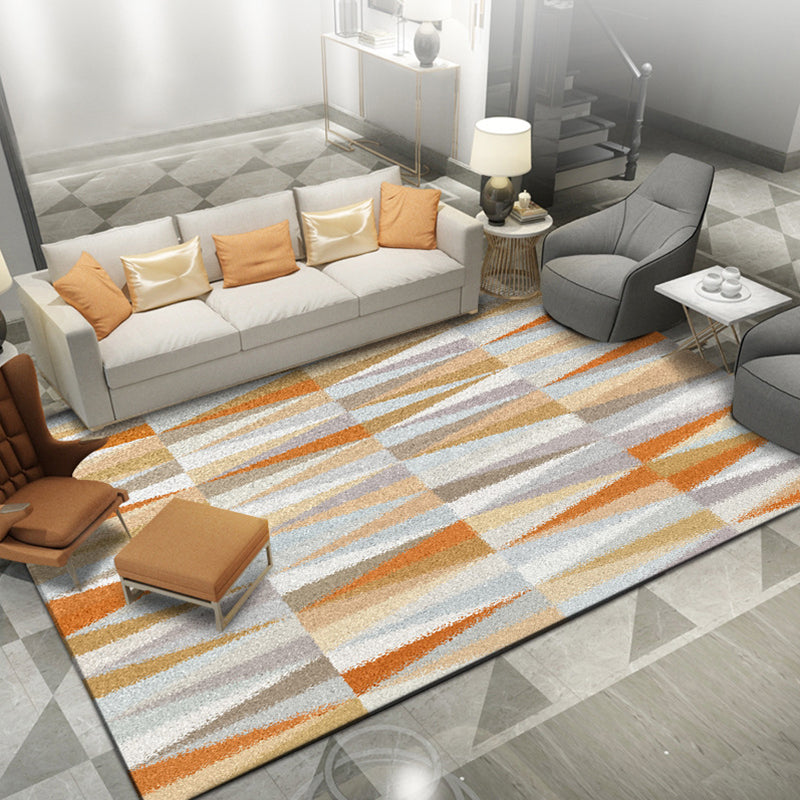 BowLift | North Sea Novelty Rug in Orange Geometric Triangle Pattern Rug Polyester Washable Carpet for Home decoration