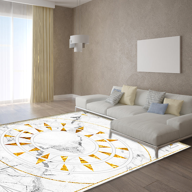 Modern marble surface pattern rug White and Black Polyester rug Machine washable Non-slip rug for the bedroom | Bowlift