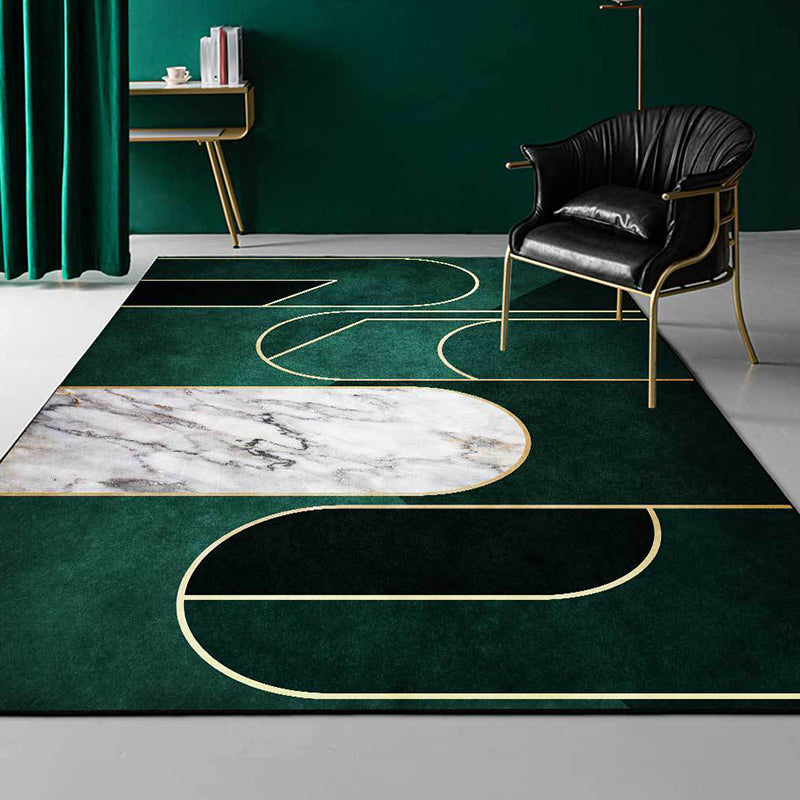 BowLift | Green Novelty Carpet Polyester Marble Surface Pattern Carpet Washable Non-Slip Underlay Area Rug for the Living Room