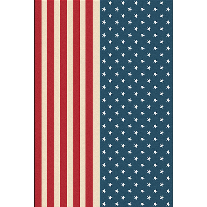 Stylish USA flag pattern carpet Blue and Red Nordic carpet Polyester Washable Non-slip backing Living area carpet for the living room | Bowlift