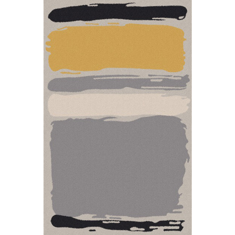 Nordic Modern Rug in Gray Abstract Painting Pattern Rug Polyester Non-Slip Backing Rug for Home Decoration | Bowlift