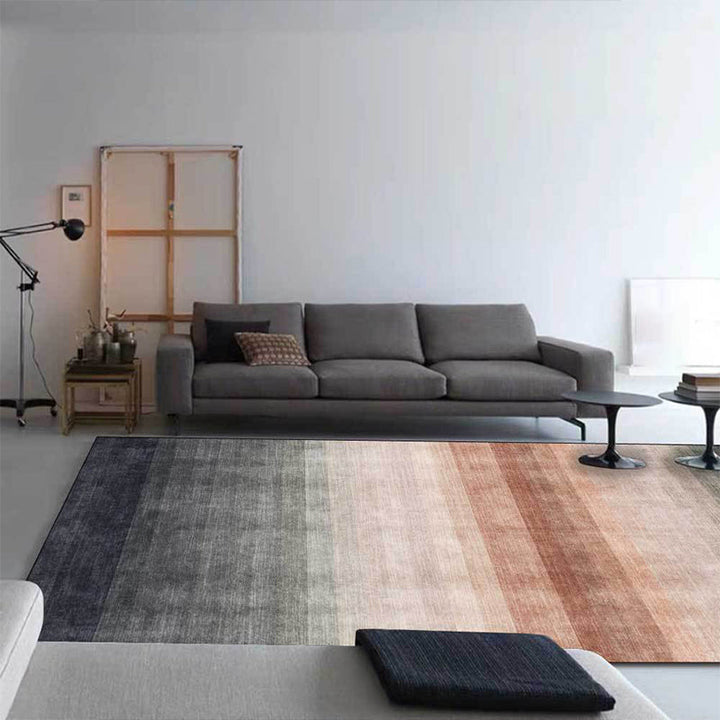 New Modern Carpet in Gray Abstract Ombre Stripe Pattern Carpet Polyester Washable Carpet for Home Decor | Bowlift