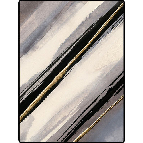 Modern living room rug in gray abstract striped pattern Rug Polyester non-slip backing Rug | Bowlift