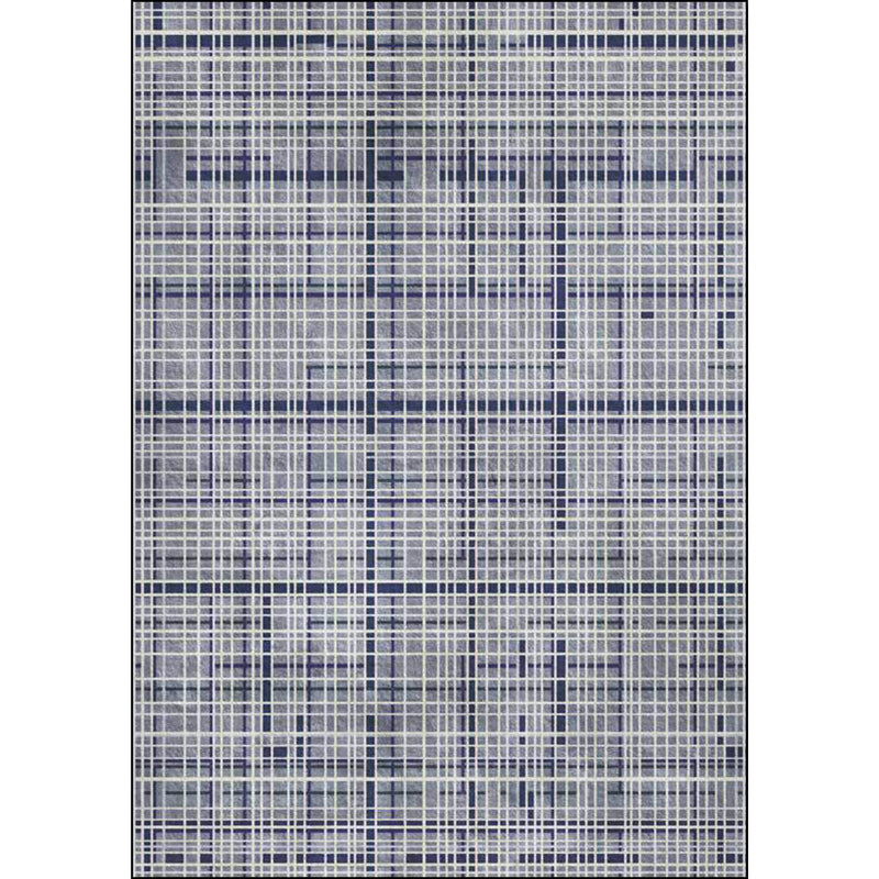 Gray Novelty Rug Polyester Checkered Pattern Rug Washable Non-Slip Back Rug for Living Room | Bowlift