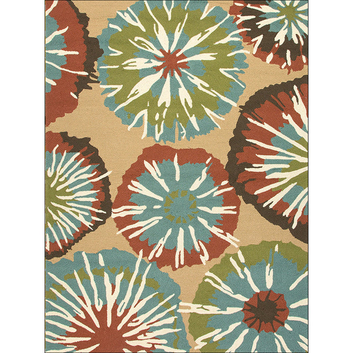 New Flower Print Rug Yellow and Blue Polyester Rug Machine Washable Non-Slip Rug for the Bedroom | Bowlift