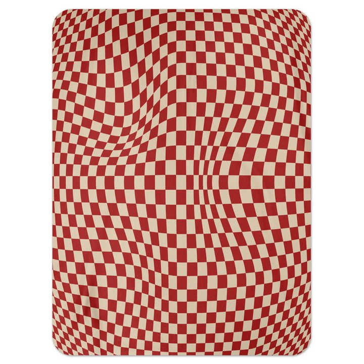 Checkerboard Throw Blanket - Vintage Red | Bowlift