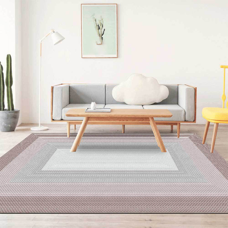 Pink contemporary rug polyester woven grain pattern rug washable non-slip backing rug for the living room | Bowlift