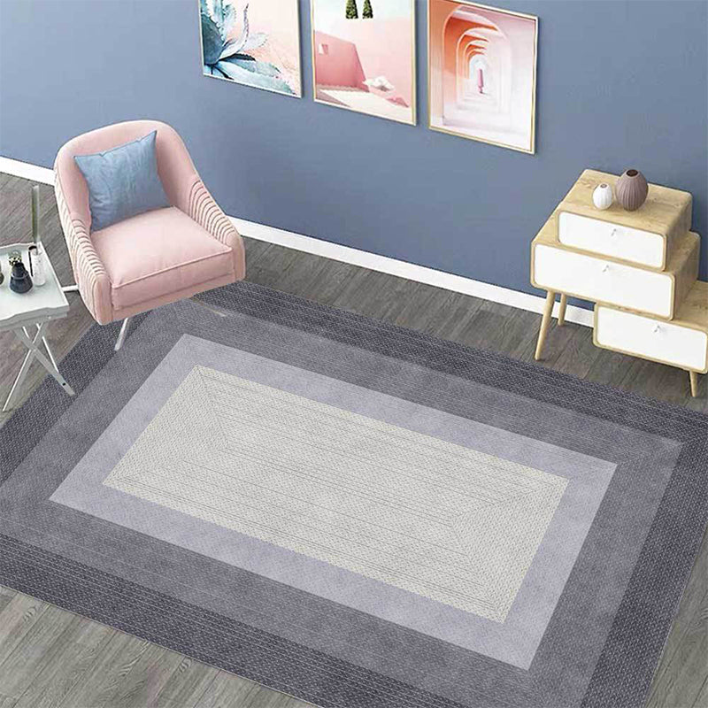 Stylish woven wood grain design rug Gray Modern rug Polyester Washable Non-slip backing Rug for Bedroom | Bowlift