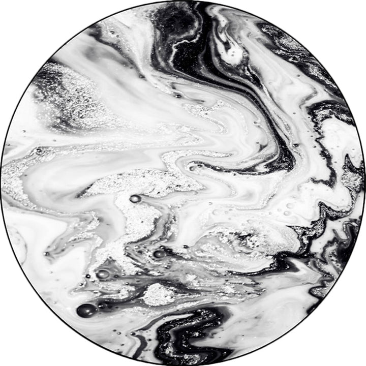 BowLift | Black and White Bedroom Carpet Modern Abstract Oil Painting Pattern Area Rug Polyester Non-Slip Washable Rug